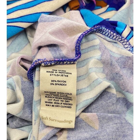 Soft Surroundings Serena Maxi Dress Nazarine Blue Multi Floral Stretchy Size XS - Picture 7 of 9